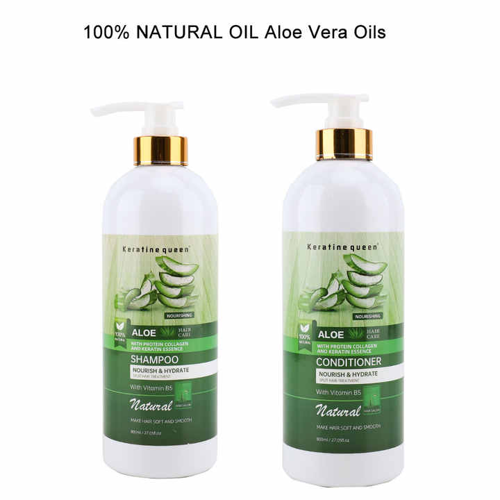 Private Label 100% Natural Organic Best Aloe Vera  Moisture Hair Black Curly Hair Anti Dandruff  Shampoo and Conditioner