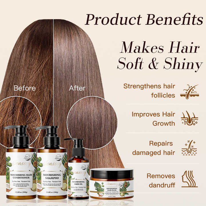 Anti-hair Loss Repairing Private Label Biotin Argan Oil Custom Hair Growth Oil Moisturizing Shampoo 100% Natural Hair Care Set