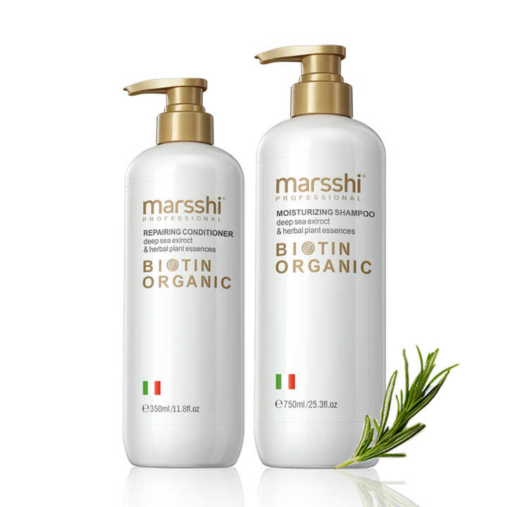 Private Label Organic Biotin Hair Growth Shampoo and Conditioner Set Natural Herbal Thickening Anti Hair Loss Shampoo